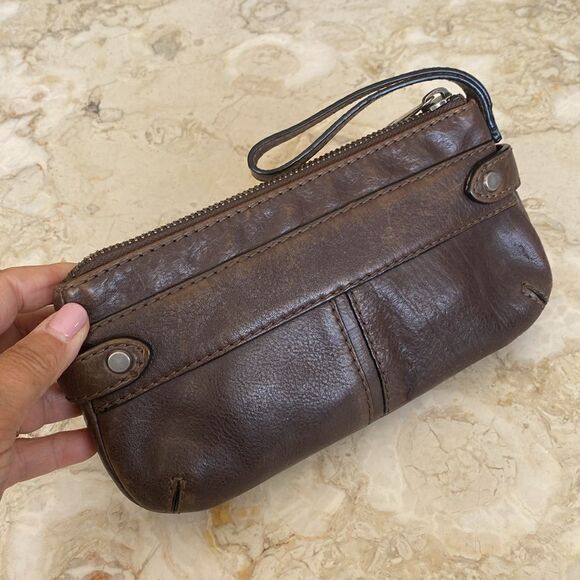 Fossil Brown Leather Clutch Wristlet Bag - Picture 2 of 9